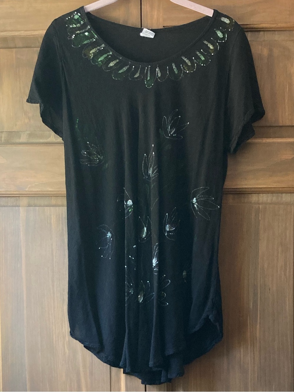 7 Islands Casual Black & Floral SS Top 3X